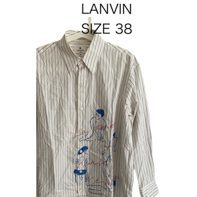 LANVIN en Bleu(ランバンオンブルー)のLANVIN ランバン ノースリーブブラウス フリル ホワイト サイズ38 メンズのトップス(シャツ)の商品写真