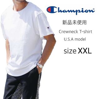 チャンピオン(Champion)の新品未使用 チャンピオン 無地 クルーネック Tシャツ ホワイト XXLサイズ(Tシャツ/カットソー(半袖/袖なし))