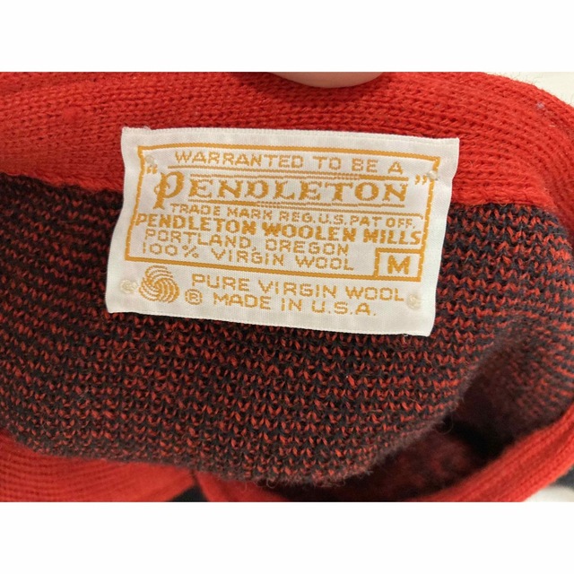 美品　Pendleton ブラック & レッド ウール カーディガン セーター 2