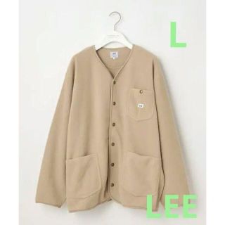 リー(Lee)のLEE　ノーカラーフリースジャケット　L(カーディガン)