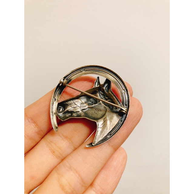 超希少!!ナバホVTGホースインホースシューシルバーピンUSA 50’s RRL レディース アクセサリー