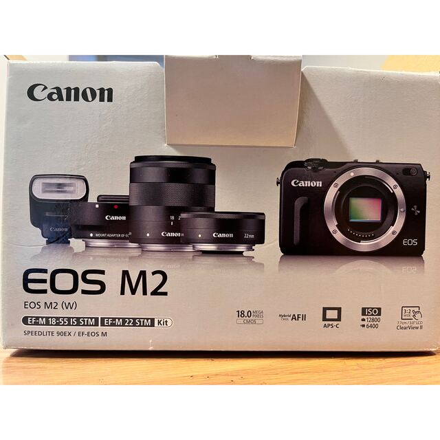 Canon(キヤノン)のCanon EOS M2 Wレンズキット BK スマホ/家電/カメラのカメラ(ミラーレス一眼)の商品写真