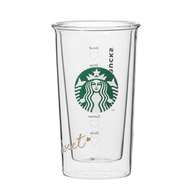 Starbucks Coffee(スターバックスコーヒー)のスターバックス　バレンタイン2023耐熱ダブルウォールグラス355ml スタバ インテリア/住まい/日用品のキッチン/食器(グラス/カップ)の商品写真