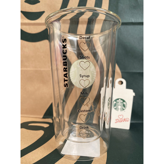 Starbucks Coffee(スターバックスコーヒー)のスターバックス　バレンタイン2023耐熱ダブルウォールグラス355ml スタバ インテリア/住まい/日用品のキッチン/食器(グラス/カップ)の商品写真