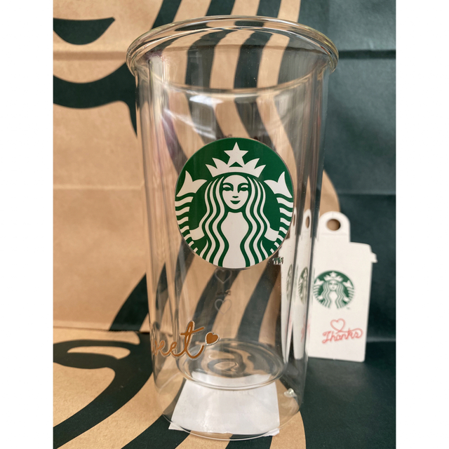 Starbucks Coffee(スターバックスコーヒー)のスターバックス　バレンタイン2023耐熱ダブルウォールグラス355ml スタバ インテリア/住まい/日用品のキッチン/食器(グラス/カップ)の商品写真
