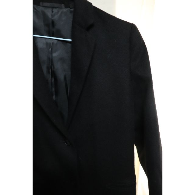 UNIQLO(ユニクロ)のプロフ必読ユニクロカシミヤ混ロングコート/ブランド高品質ブラックM レディースのジャケット/アウター(チェスターコート)の商品写真