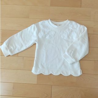 apres les cours - アプレレクール お花サークル刺繍トレーナー 140の