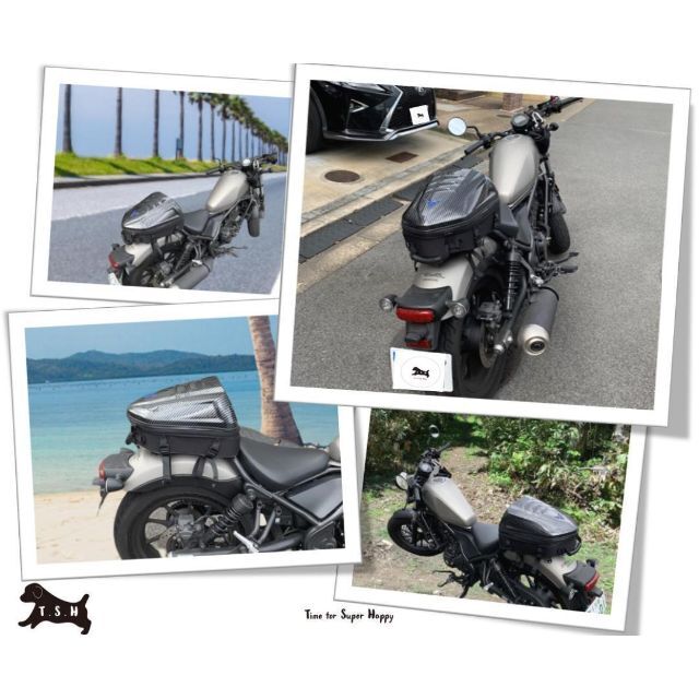 T.S.H バイク用シートバッグ　【灰ロゴ】４Ways　リュック　拡張　防水自動車/バイク