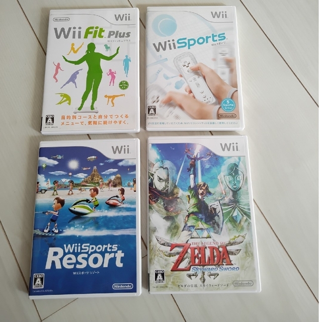 Wii本体,リモコンプラス,ヌンチャク,ソフト４本セット 2