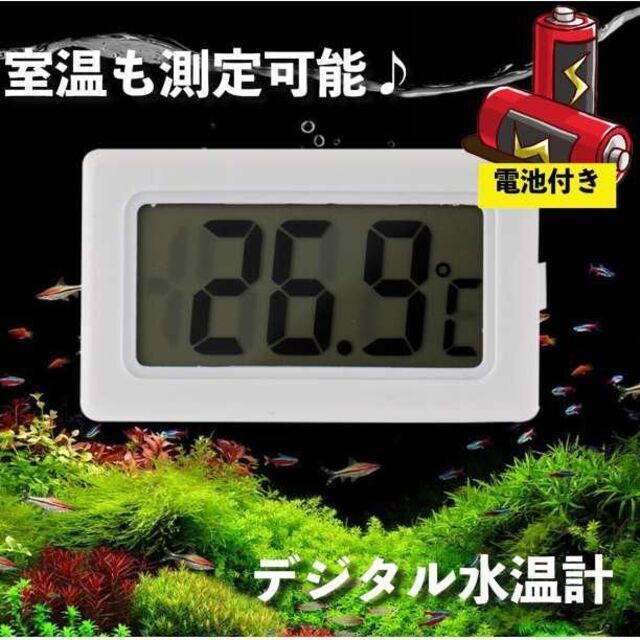 デジタル 水温計 ホワイト 温度計 LCD 液晶表示 水槽 アクアリウム 小型 その他のペット用品(アクアリウム)の商品写真