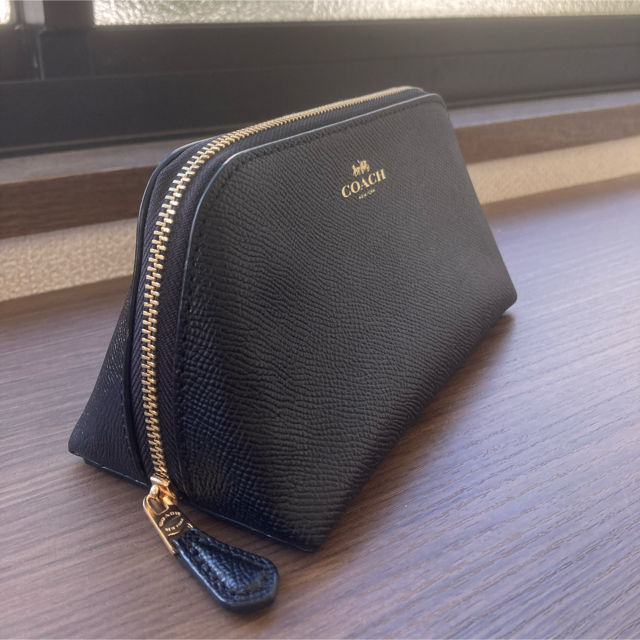 美品 COACH コーチ ✨ ミニハンドバッグ ポーチ レザー キャンバス 黒