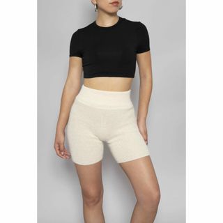determ; KNIT SHORTS デターム ニットパンツ ショートパンツ-