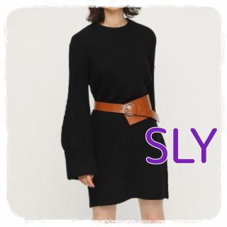 スライ(SLY)のSLY ♥ 大人可愛い 袖ロールアップ リブニット ワンピース(ミニワンピース)