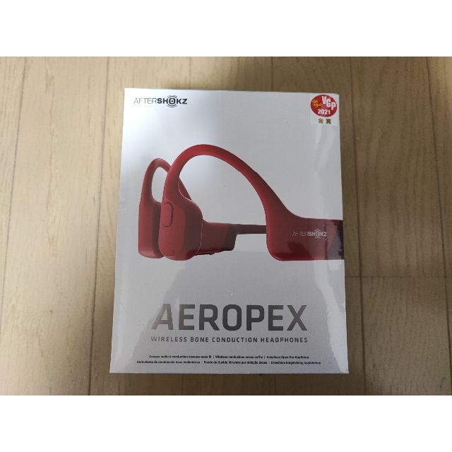 新品未開封】AfterShokz Aeropex 骨伝導イヤホン レッド スマホ/家電/カメラのオーディオ機器(ヘッドフォン/イヤフォン)の商品写真