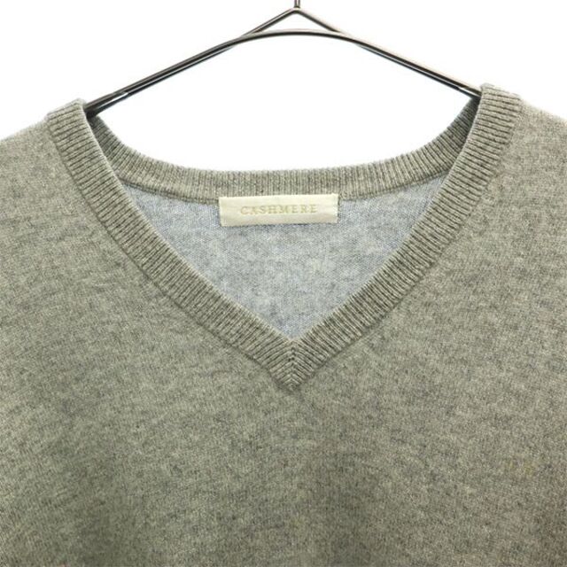 ユニクロ カシミヤ100% ニット M グレー UNIQLO Vネック 長袖 セーター メンズ 【中古】 【230205】 UNIQLO ユニクロ ニット セーター Mサイズ グレー カシミア100%