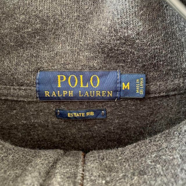 POLO RALPH LAUREN(ポロラルフローレン)のラルフローレン ハーフジップ スウェット ワンポイントポニー刺繍 グレー M メンズのトップス(スウェット)の商品写真