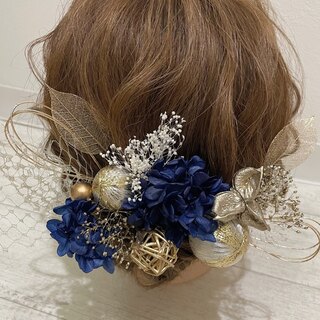 no.101 結婚式　ブライダルウエディング　成人式　髪飾り　花　ドライフラワー(ヘアアクセサリー)