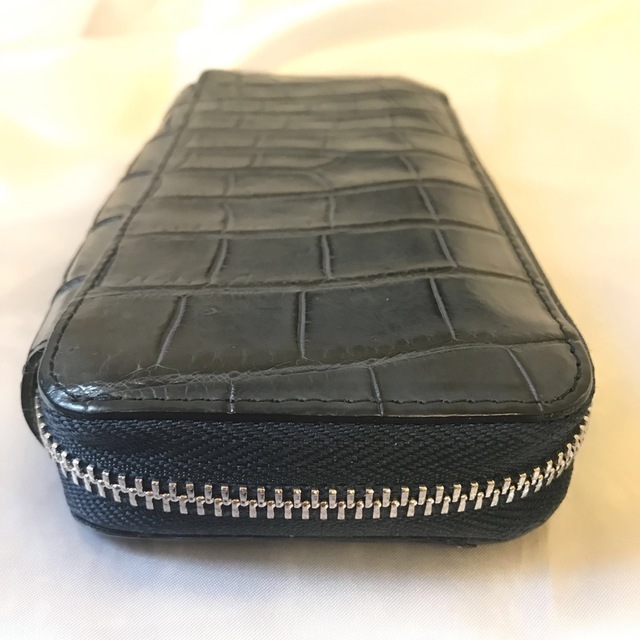 良品☆ リアル クロコダイル マット 長財布 ラウンドファスナー