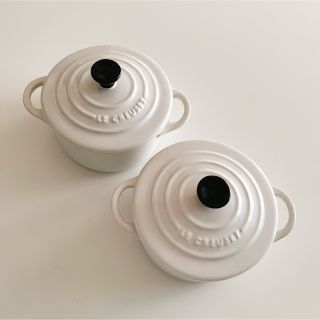 ルクルーゼ(LE CREUSET)の☆LE CREUSET ルクルーゼ　ミニココット　ホワイト　2ケセット☆(食器)