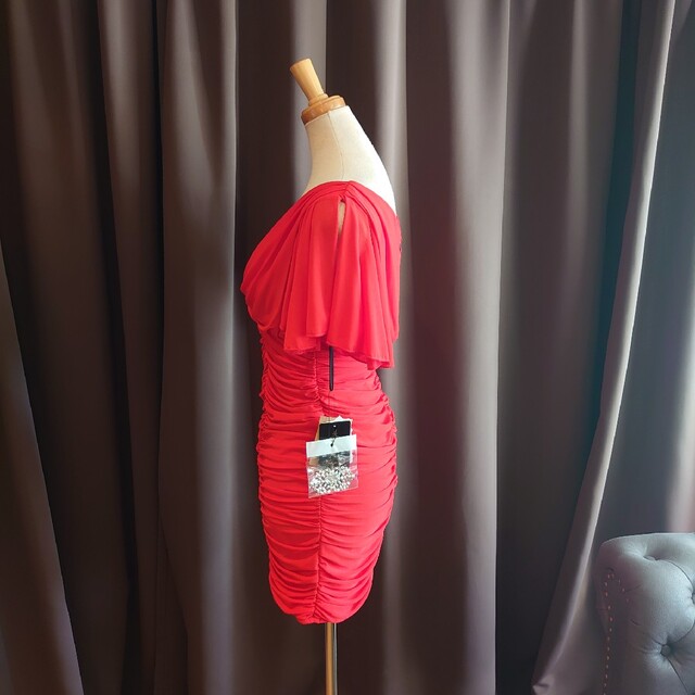 L19278 新品 RichorDie キャバドレス M レッド シャーリング レディースのフォーマル/ドレス(ミニドレス)の商品写真