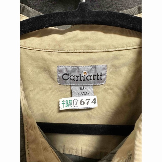 carhartt(カーハート)のカーハート 半袖シャツ カーキ 古着 メンズのトップス(シャツ)の商品写真