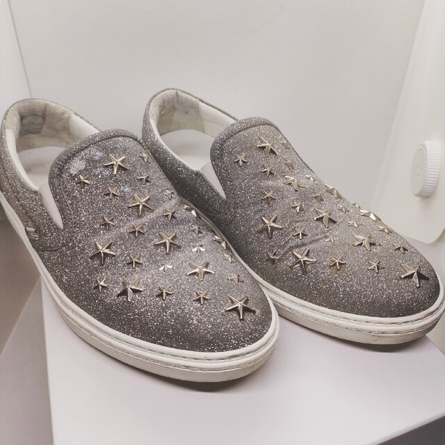 JIMMY CHOO(ジミーチュウ)のJIMMY CHOO ジミーチュウ GROVE スタースタッズ グリッター スリ メンズの靴/シューズ(スニーカー)の商品写真