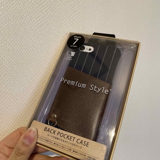 PGA iPhone7 カードポケット付きハードケース/ネイビー(モバイルケース/カバー)