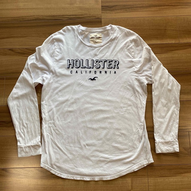 Hollister(ホリスター)のHOLLISTER 長袖 Tシャツ ロンT メンズ カットソー 刺繍 ホワイト メンズのトップス(Tシャツ/カットソー(七分/長袖))の商品写真