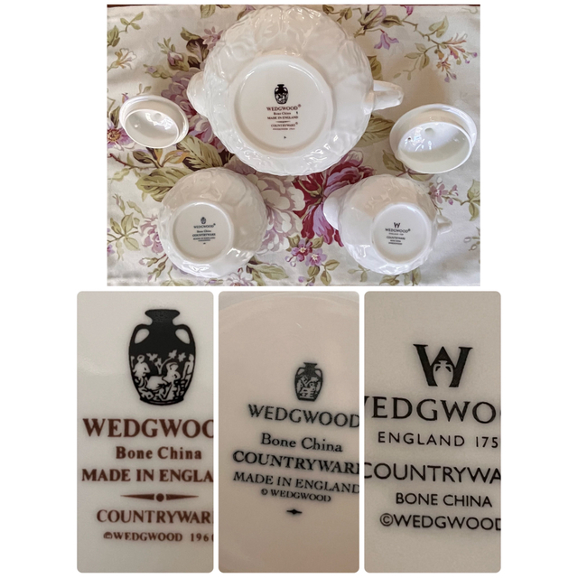 WEDGWOOD(ウェッジウッド)の【レア美品】ウェッジウッド★カントリーウェア★ティーポット　セット インテリア/住まい/日用品のキッチン/食器(食器)の商品写真