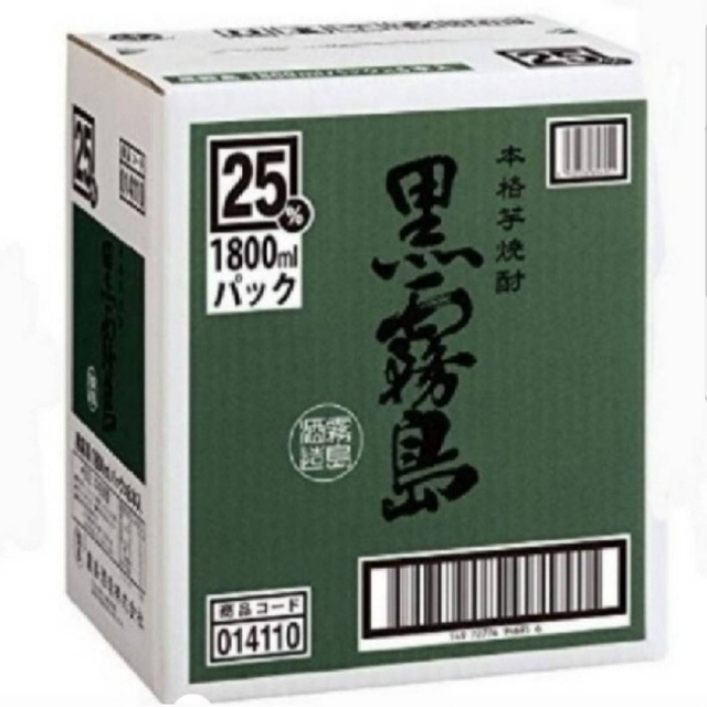 YsB42  黒霧島 芋 25° 1.8Lパック   ６本 1