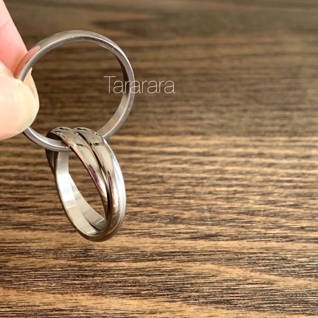 ●stainless トリプルring S●金属アレルギー対応 レディースのアクセサリー(リング(指輪))の商品写真