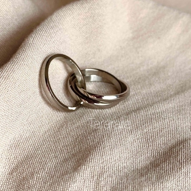 ●stainless トリプルring S●金属アレルギー対応 レディースのアクセサリー(リング(指輪))の商品写真