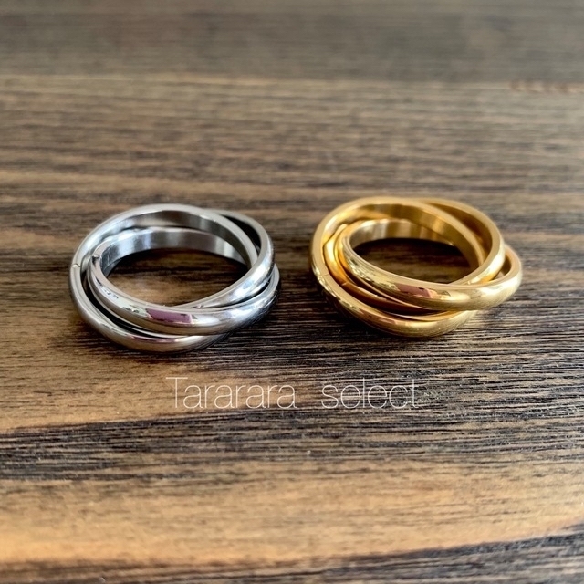 ●stainless トリプルring S●金属アレルギー対応 レディースのアクセサリー(リング(指輪))の商品写真