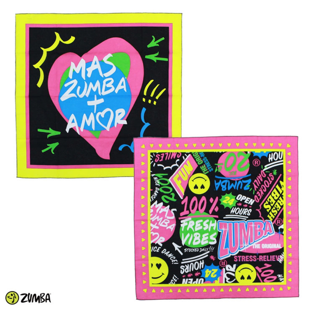 Zumba(ズンバ)のZumba Pop Bandanas 2 PK ズンバ　スマイル　バンダナ レディースのファッション小物(バンダナ/スカーフ)の商品写真