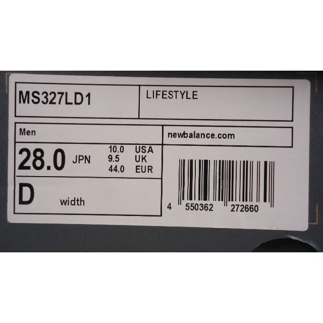 new balance MS327 LD1 赤/白 US10 , 28.0cm