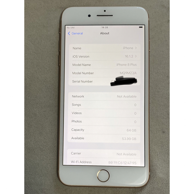 100％付属品なしiPhone 8 Plus Gold 64 GB SIMフリー