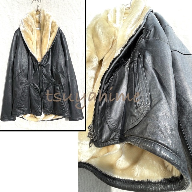 SLY(スライ)の本革 リアルレザー ライダースジャケット 黒 レザーライダース ボア 革 レディースのジャケット/アウター(ライダースジャケット)の商品写真