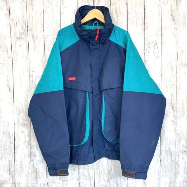 80sヴィンテージアウトドアコロンビア　マウンテンジャケット　サイズL紺×緑
