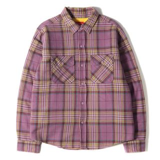 シュプリーム(Supreme)のSupreme シュプリーム シャツ パイルライニング チェック フランネルシャツ Pile Lined Plaid Flannel Shirt 18AW ダスティーパープル S トップス カジュアルシャツ 長袖 【メンズ】【中古】【美品】(シャツ)