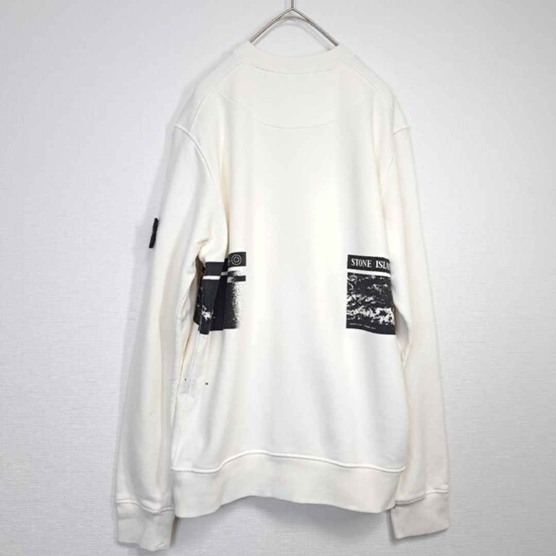 STONE ISLAND(ストーンアイランド)の【美品/希少】ストーンアイランド デザインプリント スウェット クリーム色 S メンズのトップス(スウェット)の商品写真