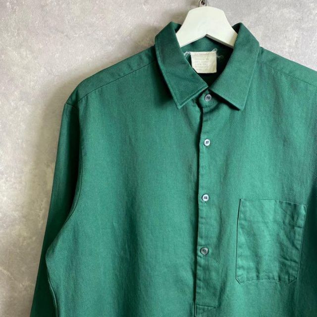 ビンテージ ミリタリー ロングシャツ 深緑 グリーン アノラック 変形