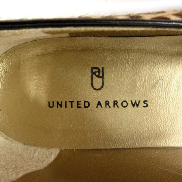 UNITED ARROWS(ユナイテッドアローズ)のユナイテッドアローズ パンプス ハラコ調 ヒョウ柄 茶 ベージュ 36.5 レディースの靴/シューズ(ハイヒール/パンプス)の商品写真