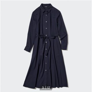 ユニクロ(UNIQLO)のユニクロ コットンAラインシャツワンピース(ロングワンピース/マキシワンピース)