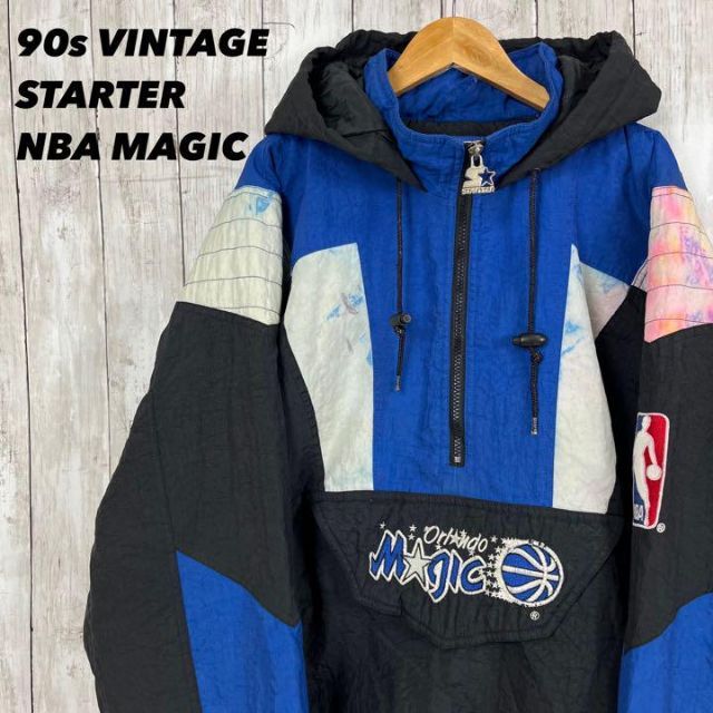 【韓国製】90s STARTERスターター NBA 刺繍 プルオーバージャケット