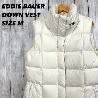 エディーバウアー(Eddie Bauer)のアメリカ古着EDDIE BAUERエディーバウアーダウンベスト　サイズM 白(ダウンベスト)