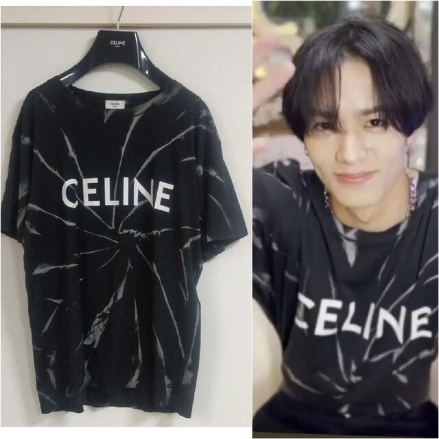 celine(セリーヌ)の川村壱馬着 CELINE ルーズタイダイ柄 ロゴ Tシャツ XL メンズのトップス(Tシャツ/カットソー(半袖/袖なし))の商品写真