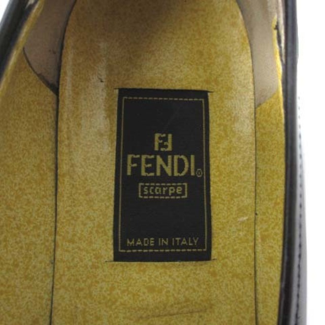 FENDI(フェンディ)のフェンディ ローファー チェーン レザー ブラック 黒 36.5 23.0 靴 レディースの靴/シューズ(その他)の商品写真