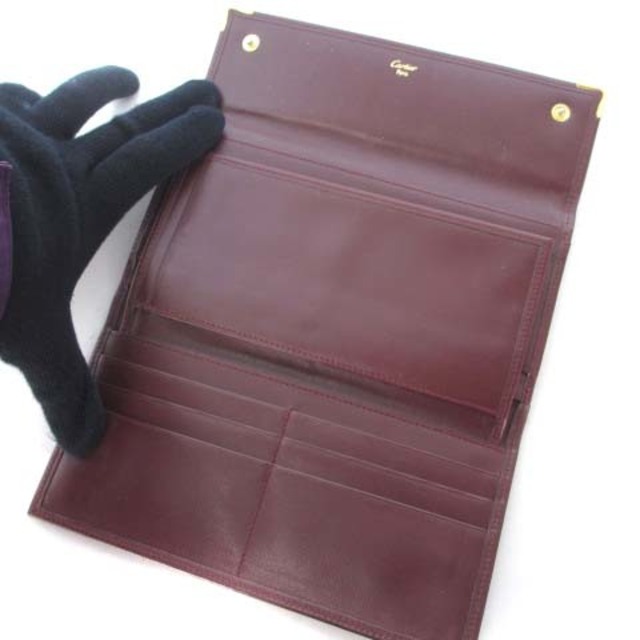 カルティエ マストライン 三つ折り 長財布 ウォレット がま口 レザー
