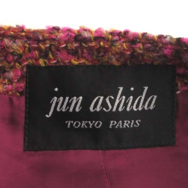 jun ashida(ジュンアシダ)のジュンアシダ ミックスツイード ノーカラージャケット 12B 総裏 ピンク 11 レディースのジャケット/アウター(ノーカラージャケット)の商品写真