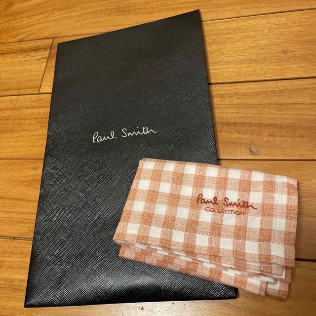 Paul Smith(ポールスミス)のPaul smith ポールスミス　ハンカチ　ギンガムチェック　オレンジ レディースのファッション小物(ハンカチ)の商品写真